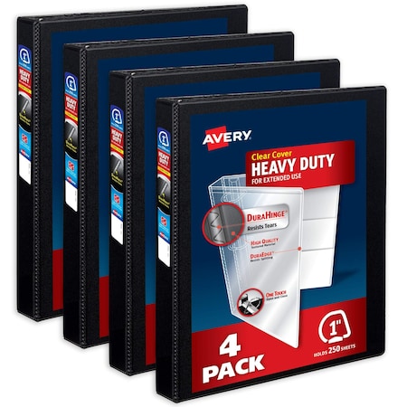 Binders, Heavy-Duty View 3 Ring, 1 in, PK4 MPN:79868