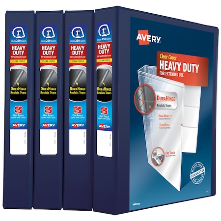Binders, Heavy-Duty View 3 Ring, 1 in, PK4 MPN:79869