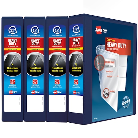 Binder, Heavy-Duty View 3 Ring, 1.5 in, PK4 MPN:79871