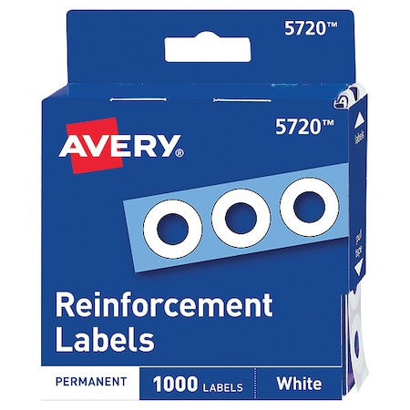 Hole Reinforcement Labels, White, PK1000 MPN:AVE05720