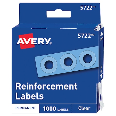 Hole Reinforcement Labels, Clear, PK1000 MPN:AVE05722