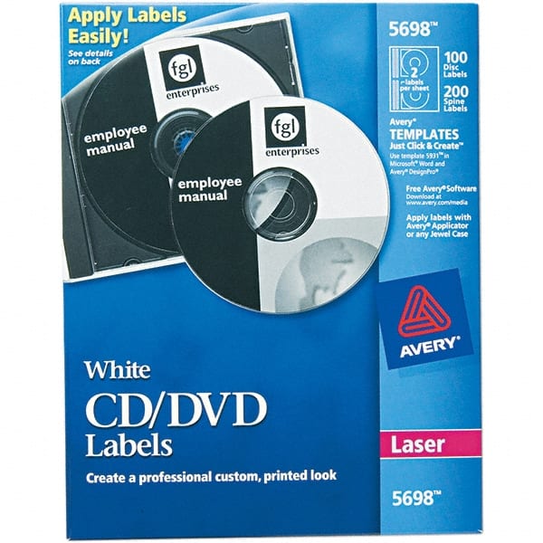 Label Maker Label: White, Paper, 100 per Roll MPN:05698