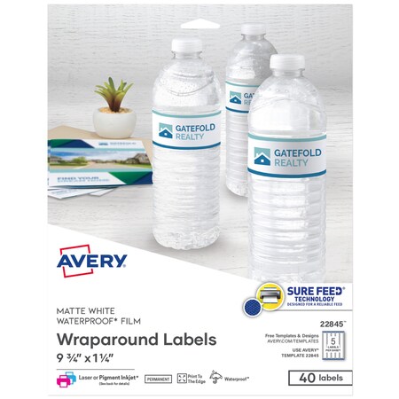 Printable Blank Wraparound Rectang, PK40 MPN:22845