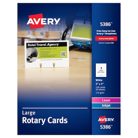 Large Rotary Cards, Uncoated, Two, PK150 MPN:5386