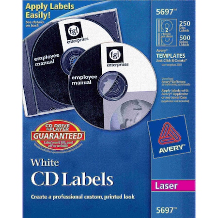 CD Labels, White Matte MPN:5697