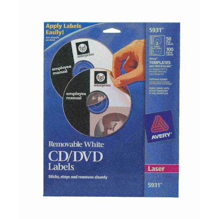 Removable CD Labels, Print to the Edge, MPN:5931