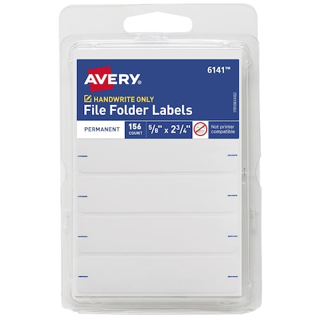 File Folder Labels, Permanent Adh, PK156 MPN:6141