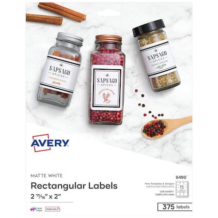 Printable Blank Rectangle Labels, 2-11/1 MPN:6490