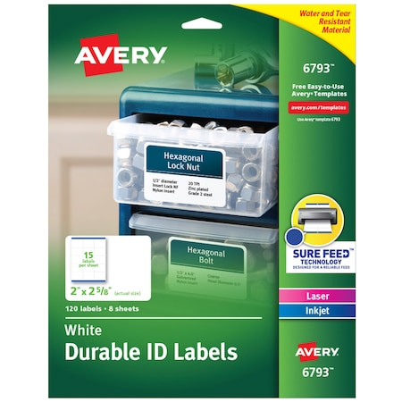 Durable Easy Peel ID Labels, Sure, PK120 MPN:6793