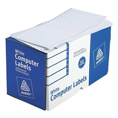 Dot Matrix Label, 5 in Label W, 2 15/16 in Label H, 1 Labels per Sheet White MPN:7278204076