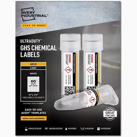 GHSLabel, 1/2inH, 1-3/4inW, Film, PK1500 MPN:7278260518