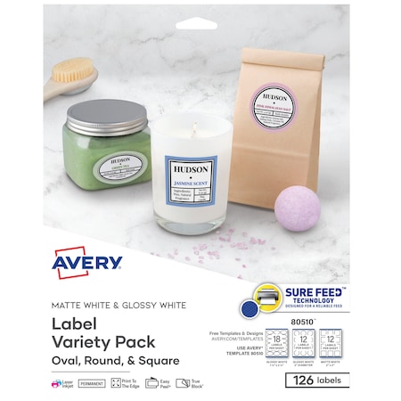 Labels Variety Pack, Sure Feed Te, PK126 MPN:80510