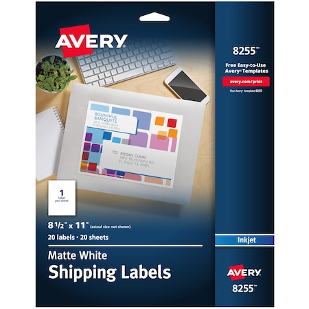 Color Printing Labels, Permanent A, PK20 MPN:8255