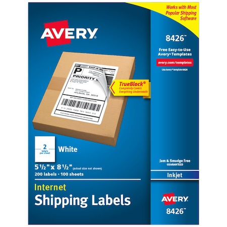 Printable Blank Shipping Labels, PK200 MPN:8426