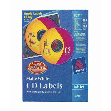 CD Labels, Matte White MPN:8691