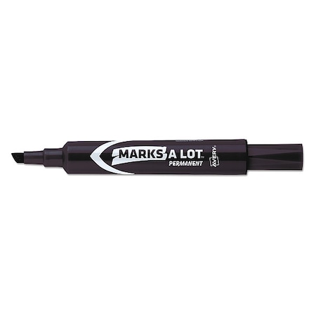 Permanent Marker, Black, Chisel Tip, Capped, 12 PK MPN:07888