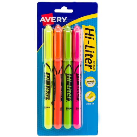 Hi-Liter Pen-Style Highlighters, Sm, PK4 MPN:23545