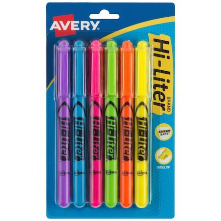 Hi-Liter Pen-Style Highlighters, Sm, PK6 MPN:23585