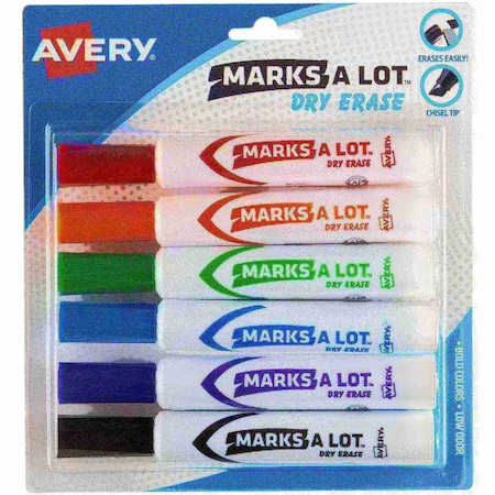 Marks A Lot Desk-Style Dry Erase Ma, PK6 MPN:24432