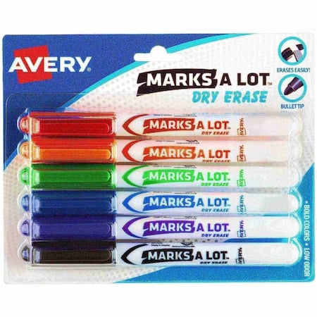 Marks A Lot Pen-Style Dry Erase Mar, PK6 MPN:24481