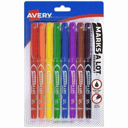Marks A Lot Permanent Markers, Pen-, PK8 MPN:9231