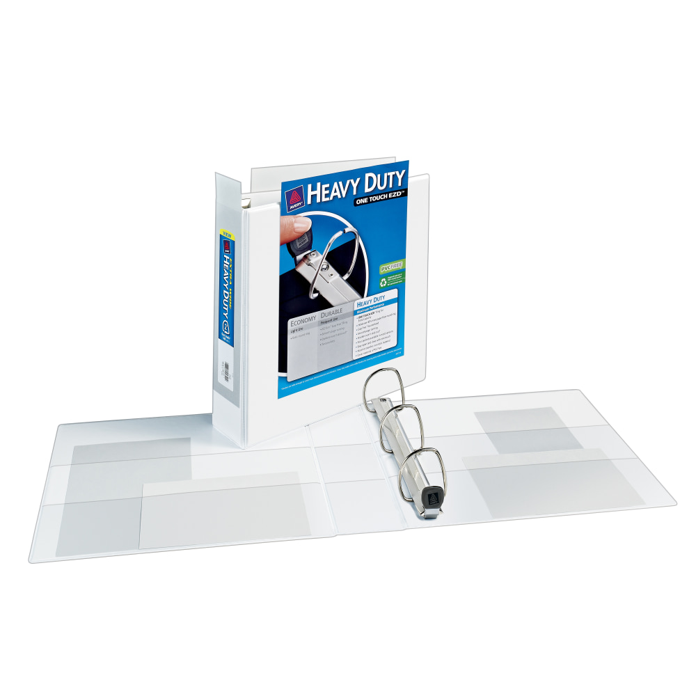 Avery Extra-Wide Heavy-Duty View 3-Ring Binder With Locking One-Touch EZD Rings, 2in D-Rings, 40% Recycled, White MPN:01320