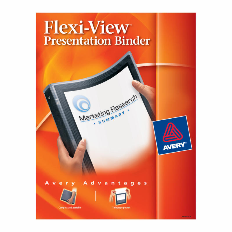 Avery Flexi-View 3-Ring Binder, 1/2in Round Rings, Black (Min Order Qty 9) MPN:15767