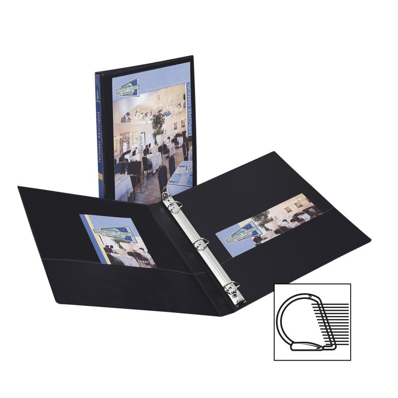 Avery Durable View 3-Ring Binder With EZ-Turn Rings, 1/2in D-Rings, 44% Recycled, Black MPN:17001
