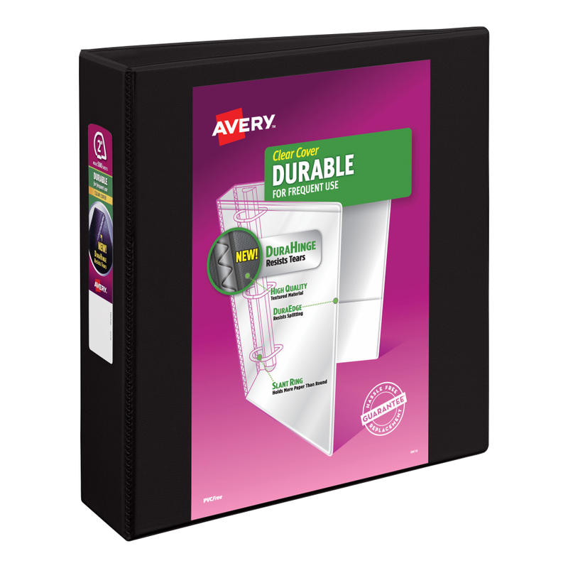 Avery Durable View 3-Ring Binder, 2in Slant Rings, Black MPN:17031