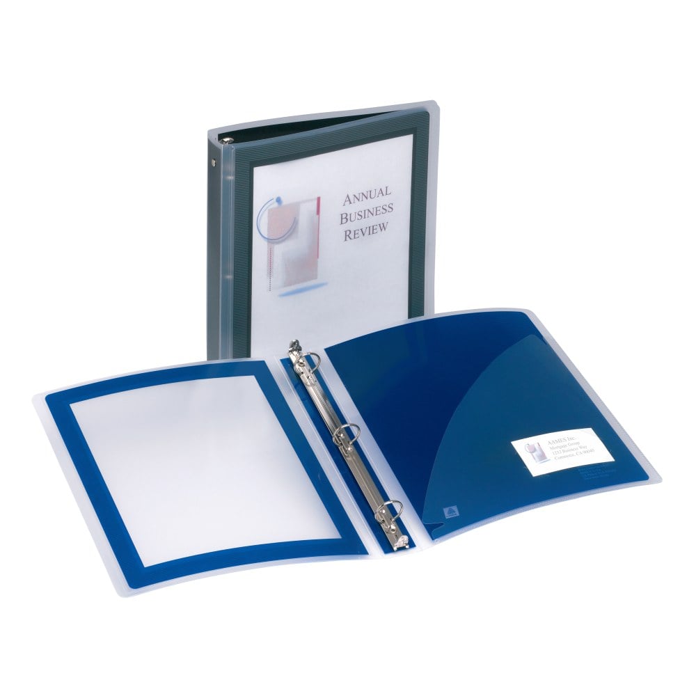Avery Flexi-View 3 Ring Binder, 1in Round Rings, Black, 1 Binder MPN:17686