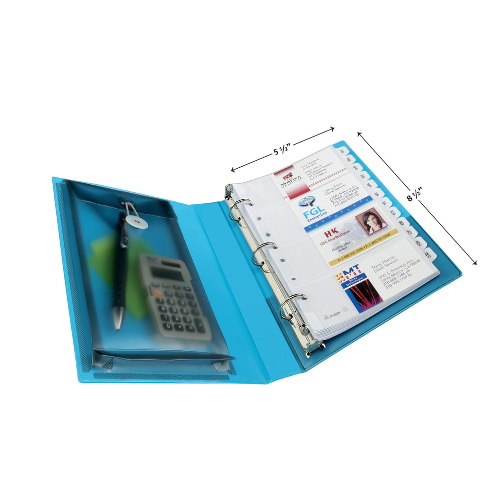 Avery 5-1/2in x 8-1/2in Mini Durable View Protect & Store Binder, 1in Round Rings, Aqua, 1 Mini Binder MPN:23014