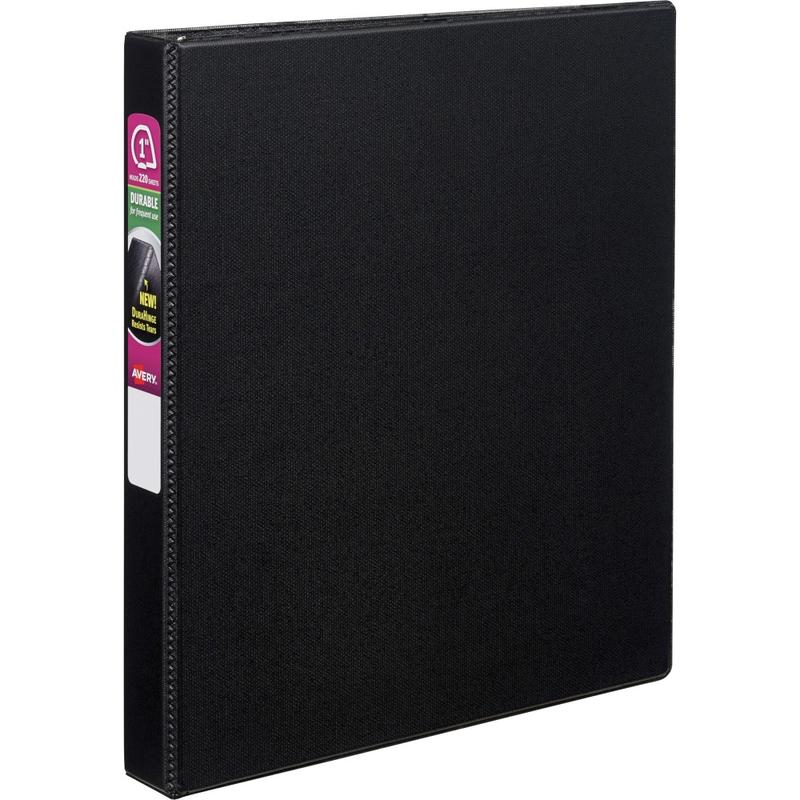 Avery Durable 3-Ring Binder With EZ-Turn Rings, 1in D-Rings, 42% Recycled, Black MPN:27250
