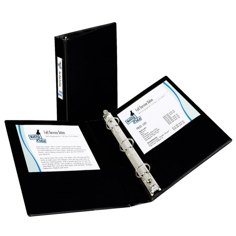 Avery Durable 3-Ring Binder, 1in Round Rings, Half Letter (5-1/2in x 8-1/2in), 45% Recycled, Black MPN:27257