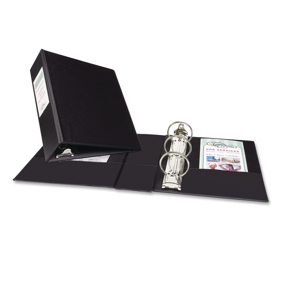 Avery Durable 3-Ring Binder, 2in Round Rings, Half Letter (5-1/2in x 8-1/2in), 45% Recycled, Black MPN:27554