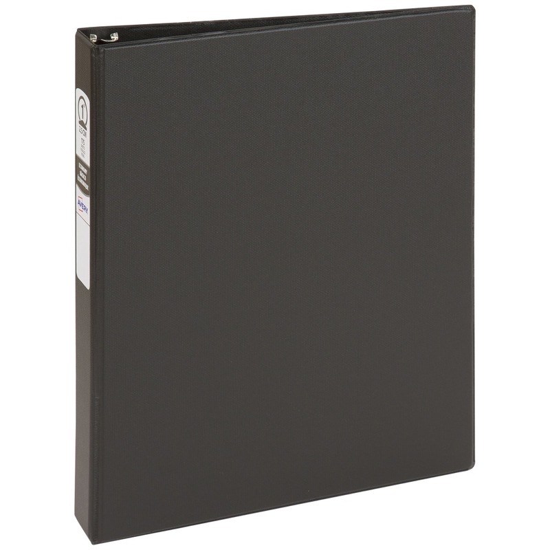 Avery Economy 3-Ring Binder, 1in Round Rings, Black MPN:3301
