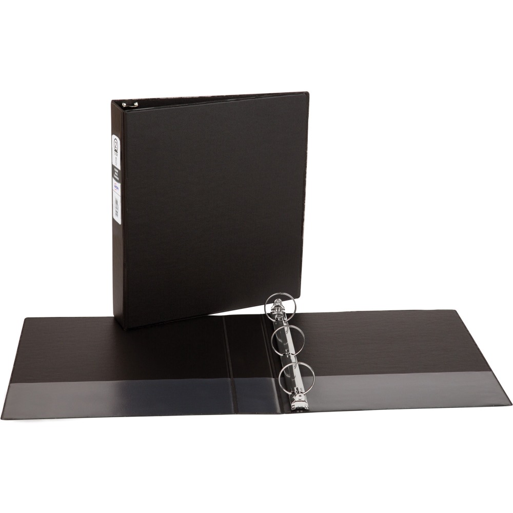 Avery Economy 3-Ring Binder, 2in Round Rings, 50% Recycled, Black MPN:3501