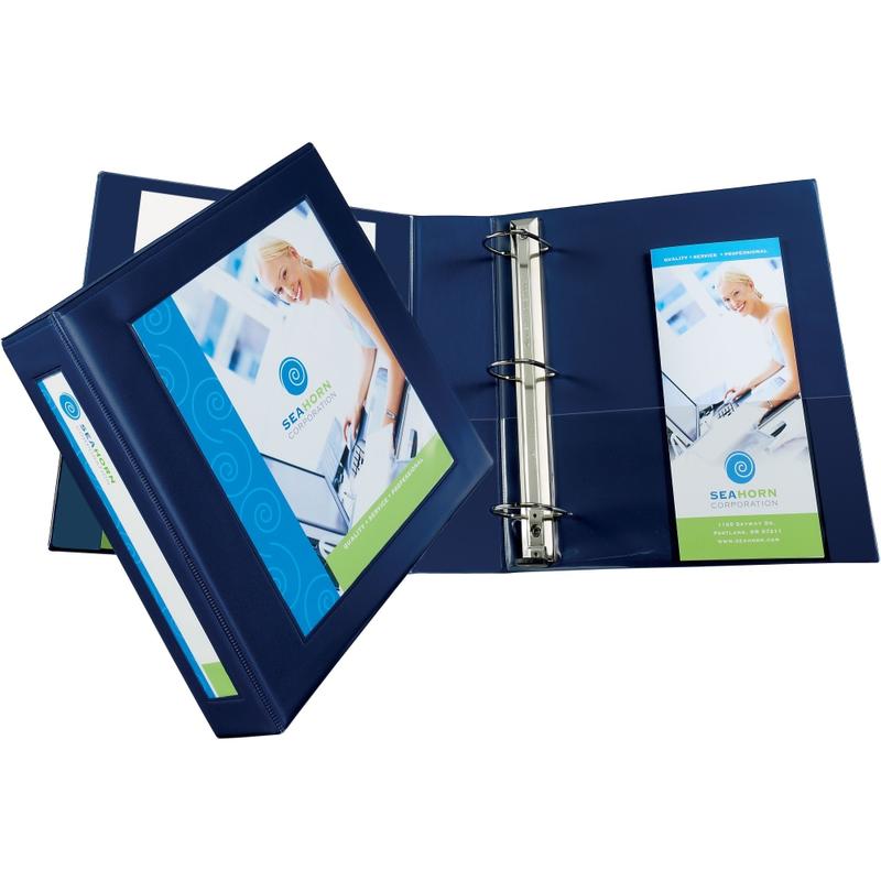 Avery Frame View Heavy-Duty 3-Ring Binder With Locking One-Touch EZD Rings, 2in D-Rings, Navy MPN:68033