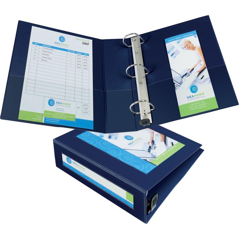 Avery Frame View Heavy-Duty 3-Ring Binder With Locking One-Touch EZD Rings, 3in D-Rings, Navy MPN:68038