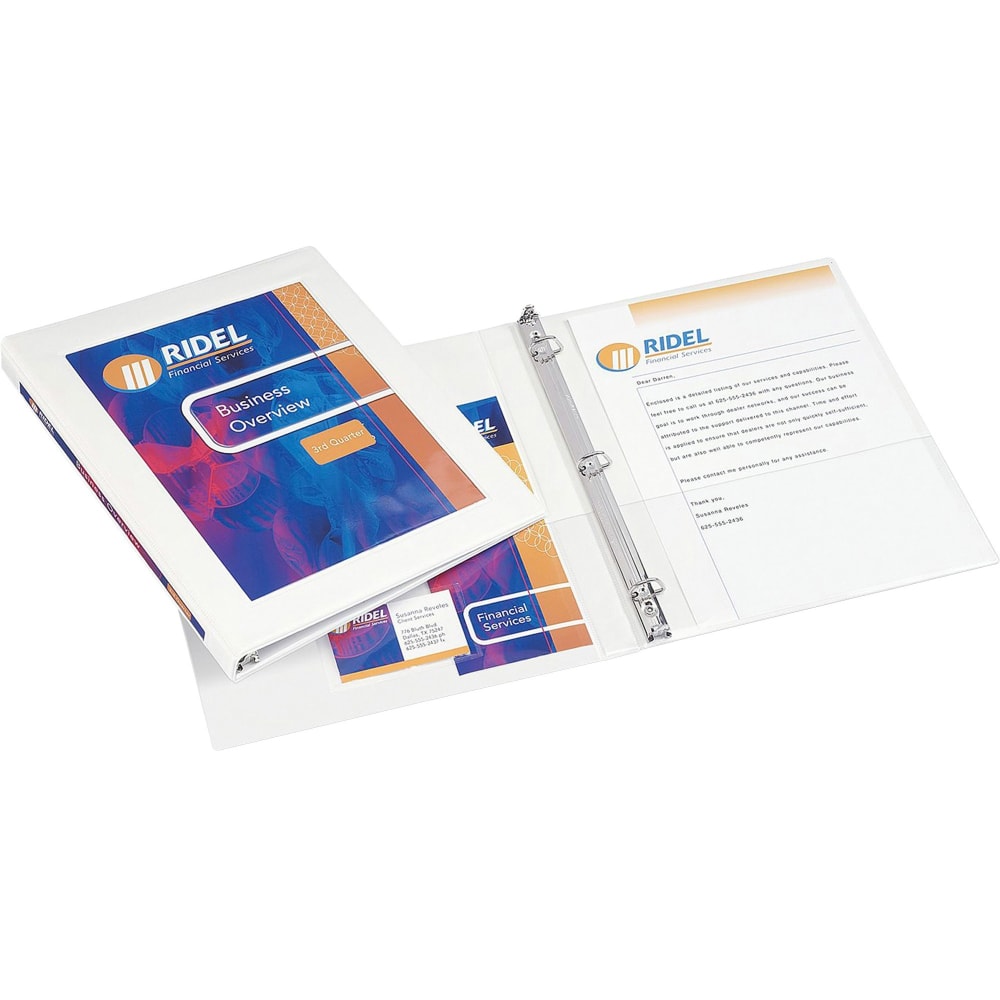 Avery Frame View 3-Ring Binder With Locking One-Touch EZD Rings, 1/2in D-Rings, 50% Recycled, White MPN:68052