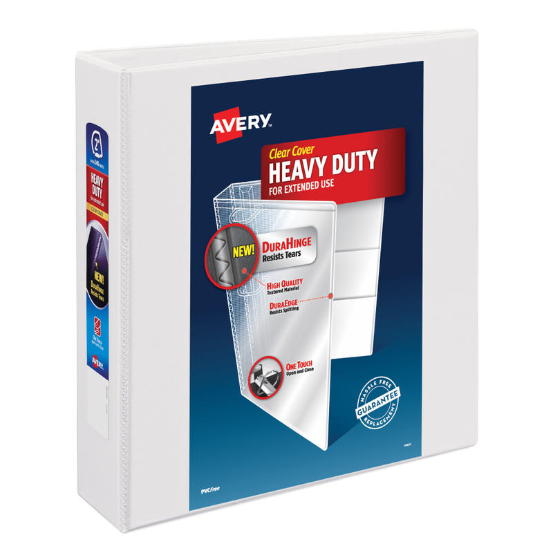 Avery Heavy-Duty View 3 Ring Binder, 2in One Touch EZD Rings, White, 1 Binder (Min Order Qty 8) MPN:79192