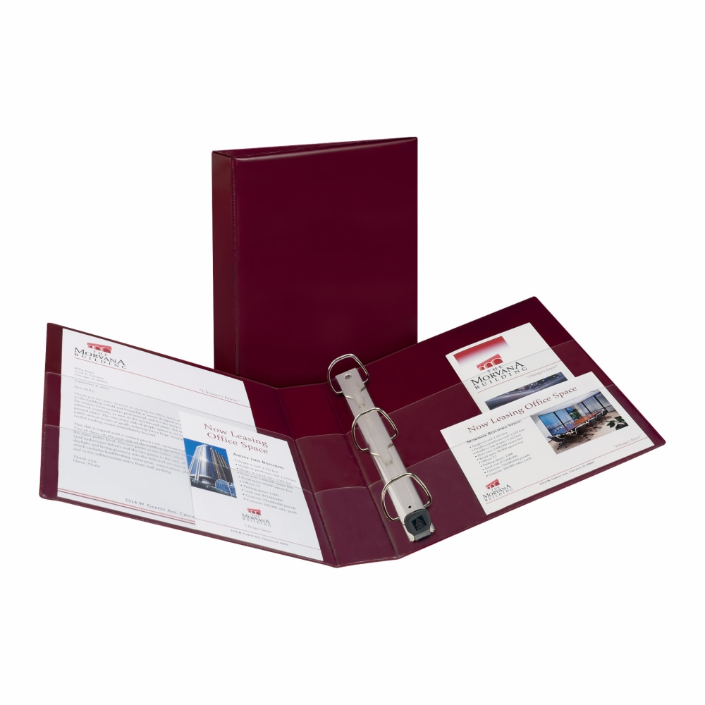 Avery Heavy-Duty 3-Ring Binder With Locking One-Touch EZD Rings, 5in D-Rings, 45% Recycled, Maroon MPN:79366