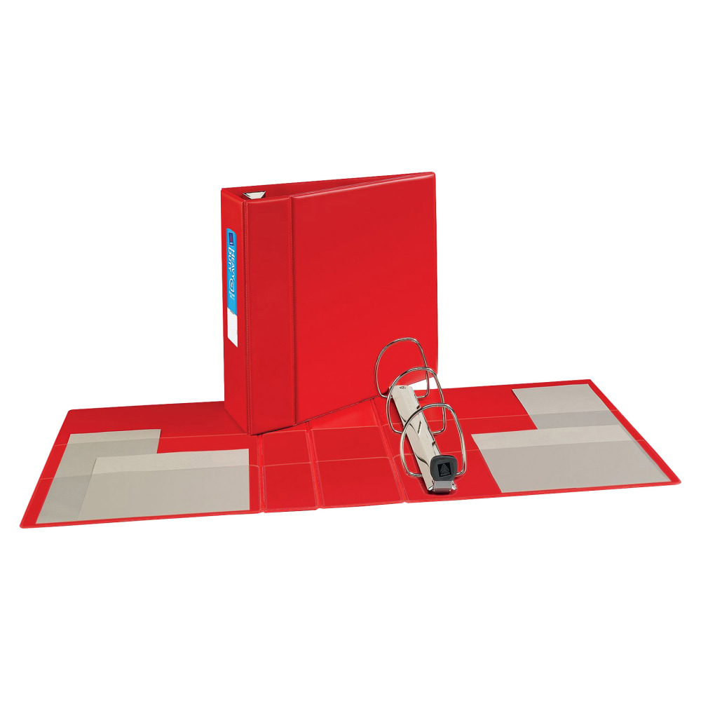 Avery Heavy-Duty 3-Ring Binder With Locking One-Touch EZD Rings, 4in D-Rings, Red MPN:79584