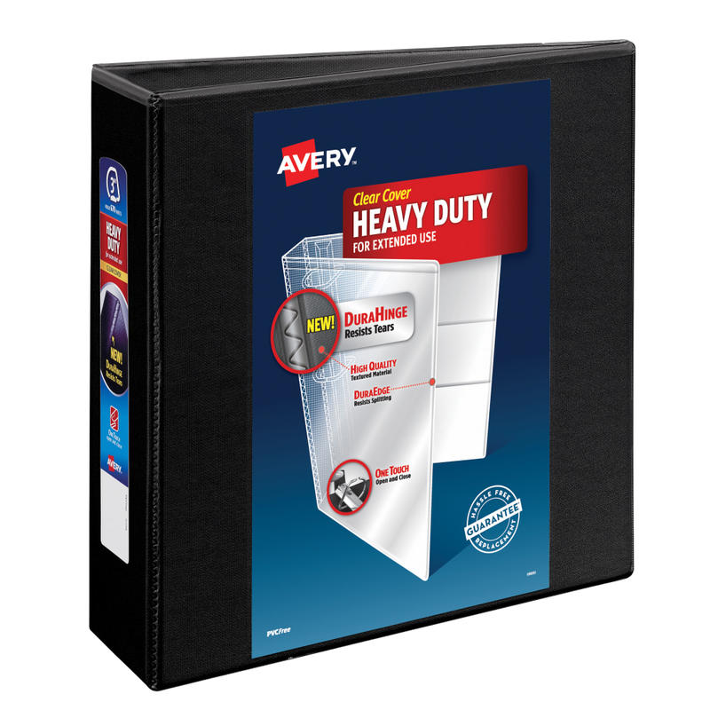 Avery Heavy-Duty View 3-Ring Binder With Locking One-Touch EZD Rings, 3in D-Rings, Black MPN:79693