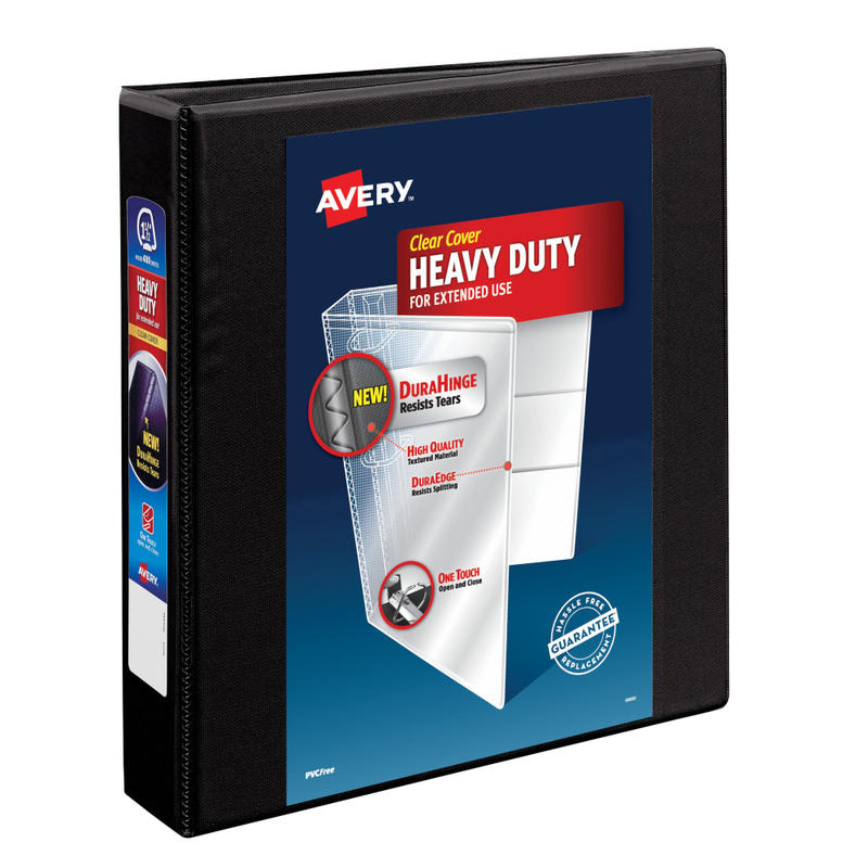 Avery Heavy-Duty View 3 Ring Binder, 1.5in One Touch EZD Ring, Black, 1 Binder MPN:79695
