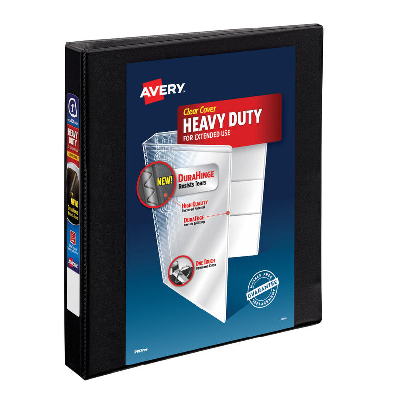 Avery Heavy-Duty View Binder, 1in One-Touch EZD Rings, Black, 1 Binder MPN:79699