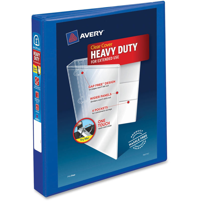 Avery Heavy-Duty View 3-Ring Binder With Locking One-Touch EZD Rings, 1in D-Rings, 42% Recycled, Pacific Blue MPN:79772