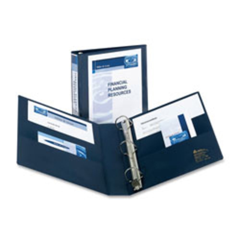 Avery Heavy-Duty View 3 Ring Binder, 5in One Touch EZD Rings, Navy Blue, 1 Binder MPN:79806