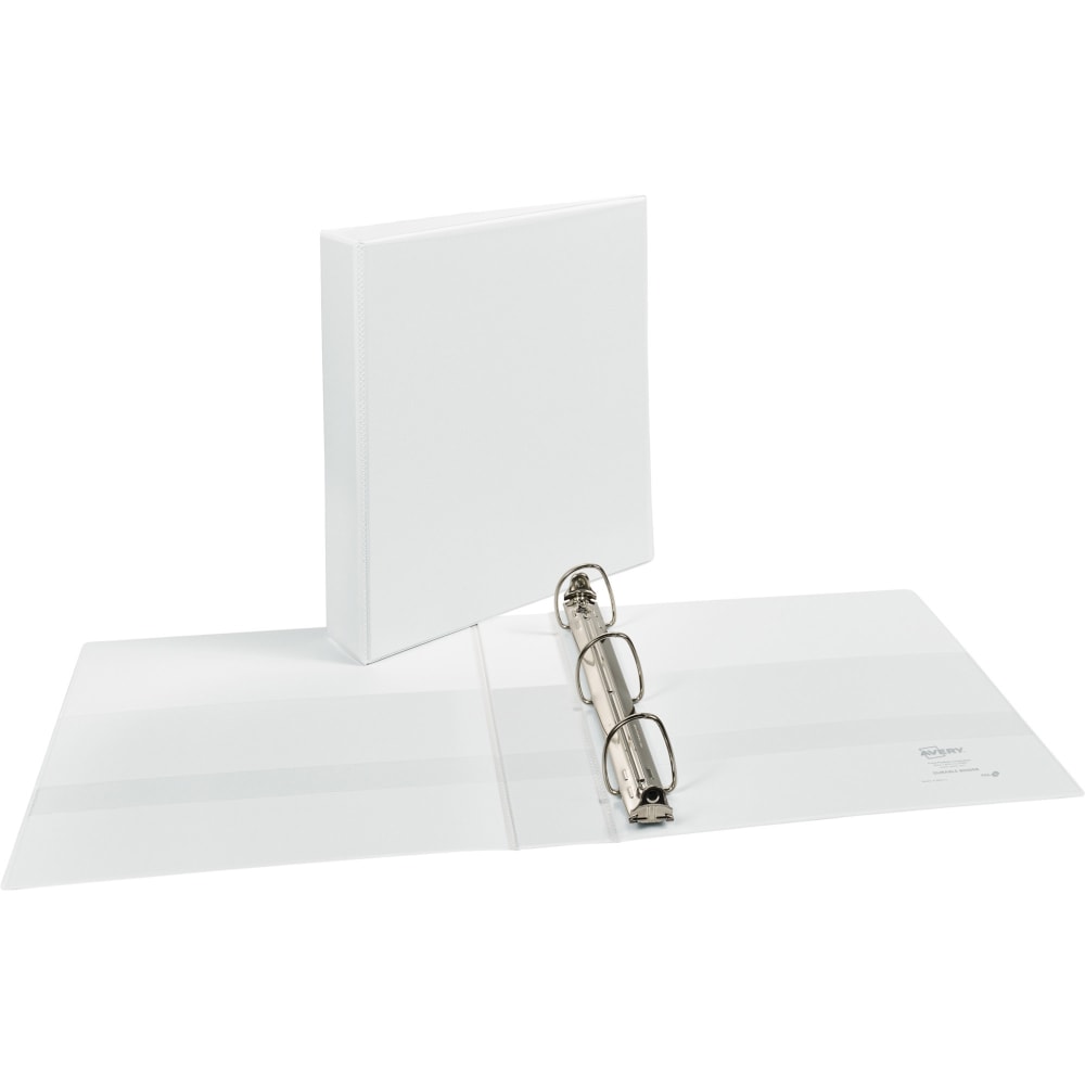 Avery Durable View 3-Ring Binder, 1 1/2in Slant Rings, White MPN:09401