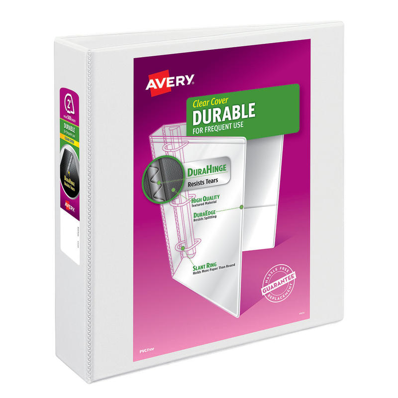 Avery Durable View 3 Ring Binders, 2 Inch EZD Rings, White, 1 Binder MPN:9501