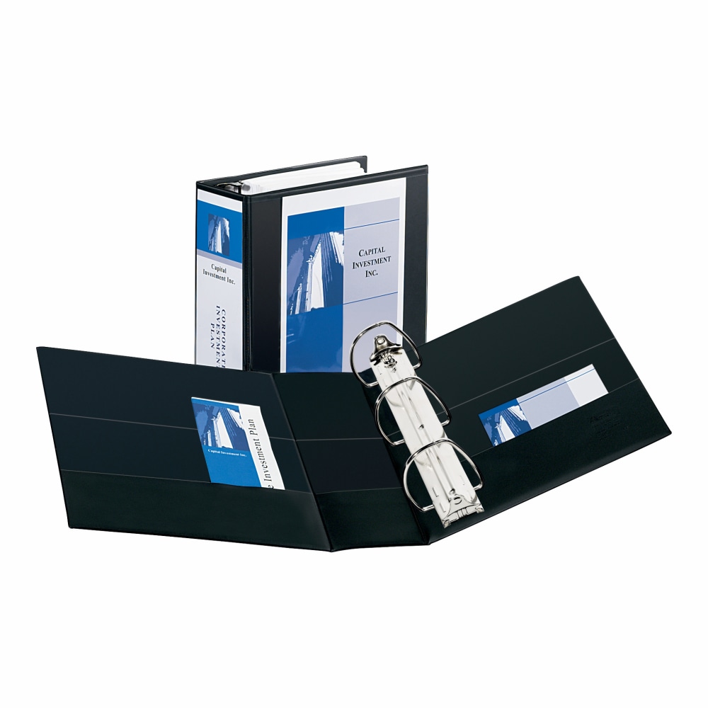 Avery Durable View Binder with DuraHinge and EZD Rings, 3 Rings, 5in Capacity, 11 x 8.5, Black, (9900) MPN:09900